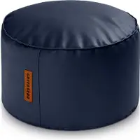 Green Bean Sitzhocker aus Kunstleder - Pouf mit EPS Perlen Füllung - 43 x 30 cm - perfekte Ergänzung zum Sitzsack - Sitzwürfel Sitzkissen Hocker Fußhocker - Dunkelblau