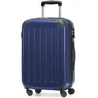 Hauptstadtkoffer Alex - Handgepäck Hartschalen-Koffer Flugzeug erweiterbar Kabinen-Trolley Carry-On Hand Luggage Hardcase, 4 Rollen, 55 cm, 42 L,Dunkelblau