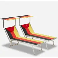 Beach and Garden Design 2er Set professionelle Liegestühle Strandliegen Sonnenliegen aus Aluminium für den Strand Santorini Europe - Deutschland