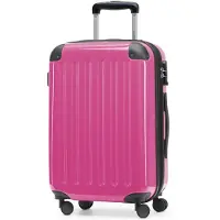 Hauptstadtkoffer Alex - Handgepäck Hartschalen-Koffer Flugzeug erweiterbar Kabinen-Trolley Carry-On Hand Luggage Hardcase, 4 Rollen, 55 cm, 42 L,Magenta