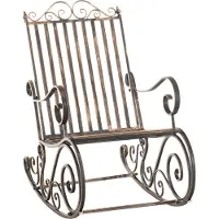 CLP Schaukelstuhl Relaxstuhl Smilla, wetterfest für Garten, Metallgestell bronze