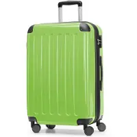Hauptstadtkoffer - Alex - Hartschalen-Koffer erweiterbarer Trolley glänzende Hartschale Aufgabegepäck Rollkoffer Reisekoffer, 65 cm, 74 Liter,Apfelgruen