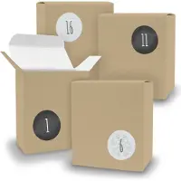 Itenga Adventskalender zum Füllen 24x Quader BRAUN + Sticker V08 Z13