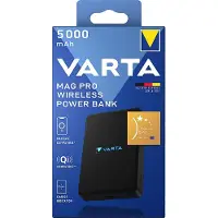 Varta 57903 Powerbank 5000 mAh Magsafe, Qi Wireless Charging LiPo Schwarz Statu
