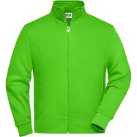 James & nicholson Sweat-Jacke mit Stehkragen und Reißverschluss lime-green, Gr. XL