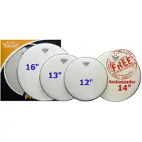 Remo Emperor Coated Komplettset - 12 13 16" Köpfe mit 22 P3 + kostenloser 14 Ambassador