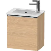 Duravit D-Neo Waschtischunterbau wandhängend, 410x440x274mm, eine Tür, Türanschlag Rechts, mit Griff Edelstahl gebürstet, DE4259R70300000