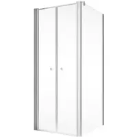 Schulte Duschtür mit Seitenwand und Pendeltür Garant 2.0 ExpressPlus 80 x 80 x 200 cm Profil aluminium Klarglas schmutza