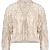 Cartoon Strick-Cardigan mit Glanzeffekt in Safari Beige | Gr.: 38