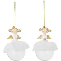 Bloomingville 2er-Set: Dekohänger ''Griselda'' in Weiß - (L)11,5 cm - onesize