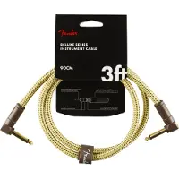 Fender Deluxe Instrumentenkabel 3 Fuß gewinkelt Tweed