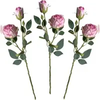 Layba Künstliche Rosen 3er Set Rosa 55cm ‚Äì Frische, Romantische Dekoration für Feste, Hochzeiten & Wohnräume