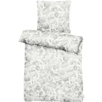 Apelt Mako-Satin Bettwäsche Lela weiß grau 135x200 cm + 80x80 cm - weiß;grau
