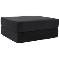 STILVORA Klappbarer Fußschemel Cord Schwarz 109x95x43 cm, als Sofabett nutzbar