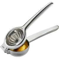GEFU Zitruspresse "LEMON", silber, B:22cm H:5cm T:7,5cm, Entsafter, Zitruspresse, effizientes Hebelprinzip, tropffreier Ausguss, Edelstahl