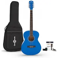 Gear4Music Student Akustikgitarre mit Zubehörset von Blau