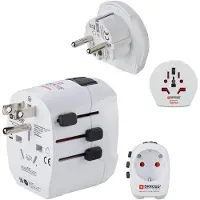 Hama Weltreiseadapter Set World Travel Pro Light USB, 3-polig, 2x USB