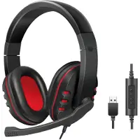 Logilink HS0033, Kabelgebunden, Anrufe/Musik, 20 - 20000 Hz, 365 g, Kopfhörer, Schwarz, Rot