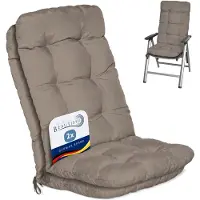 Beautissu 2er Set Hochlehner Auflagen Flair HL, 120x50x8cm, Taupe