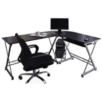 Böttcher-AG Schreibtisch CT-3802, schwarz / silber, L-Form, 160 x 75 x 120 cm