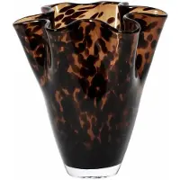 Broste Copenhagen - Liva Vase Ø 18 x H 19 cm, brown leopard