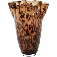 Broste Copenhagen - Liva Vase Ø 23 x H 31,5 cm, brown leopard