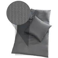 Doris Meyer Interlock-Jersey Bettwäsche Kalli schwarz Kissenbezug einzeln 40x80 cm - schwarz