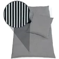 Doris Meyer Interlock-Jersey Bettwäsche Tom schwarz Bettbezug einzeln 135x200 cm - schwarz
