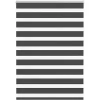 vidaXL Doppelrollo Schwarz 100x100 cm Stoffbreite 95,9 cm Polyester