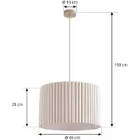 LINDBY Libbie Hängeleuchte, cremefarben, Ø 45 cm, Leinen - , Libbie, dimmbar, Beige, für Wohnzimmer, Stoff / Textil, Skandinavisch