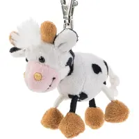 Schaffer 0241 Plüsch Schlüsselanhänger Kuh Alma, Weiß-schwarz