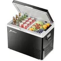 Insma HcaloryD30+ Auto Kühlschrank 30L Dual Zone mit Trennwand , Kompressor-Kühlbox 12V/24V/230V, tragbar für Auto, LKW, Boot & Camping, Ohne Bluetooth