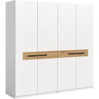 Xonox Garderobenschrank Kleiderschrank Stanga | Weiß / Artisan Eiche