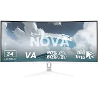 AROZZI Nova 34" Gaming Monitor - Gebogen - UWQHD VA - 165Hz - Weiß