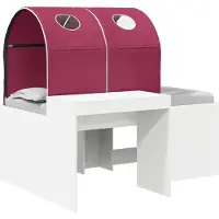 Syfax Bett mit Tunnel 3 Stk. Artisian Eiche und Rot Holzwerkstoff