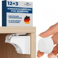 Hoffenbach Magnetische Kindersicherung ohne Bohren mit 12 Schlösser+3 Schlüssel, weiß