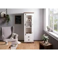 MASSIVMOEBEL24.DE Vitrine Mango 65x45x190 weiß lackiert TOULOUSE #102