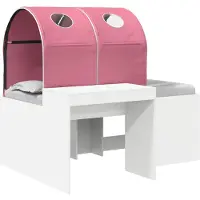 Syfax Bett mit Tunnel 3 Stk. Artisian Eiche und Pink Holzwerkstoff