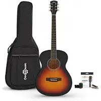 Gear4Music Student Akustikgitarre mit Zubehörset von Sunburst