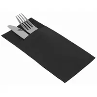 Monouso - Besteckservietten Airlaid 33x40cm Schwarz (60 Stück)