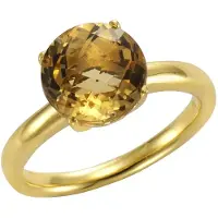 Jamelli Ring Silber 925 vergoldet mit echtem Citrin 10mm