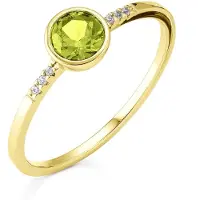 Orolino Ring Gold 585 mit 6x Brillant zus. 0,025ct. und Peridot