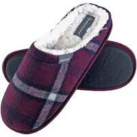 Dunlop - Herren Slip on Hausschuhe Plüsch | Warme Fleece-gefütterte Hausschuhe