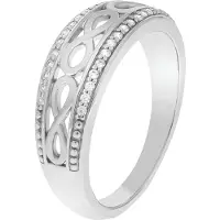 Zeeme Silber Ring Silber 925 glanz/mattiert Zirkonia