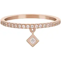 Cai Ring 925 Sterling Silber rosé vergoldet Anhänger Raute Zirkonia