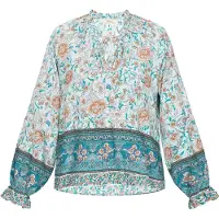 Usha Bluse Frauen aqua mehrfarbig