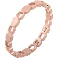 Cai Ring 925/- Sterling Silber rosévergoldet Hexagon Cut Outs Stacking