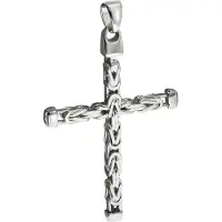Zeeme Basic Anhänger Silber 925 Kreuz-Motiv Königskette poliert 62mm