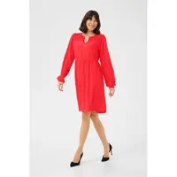 Kaffe Midikleid "Damen Kleid KAlinda", Damen, Gr. 46, N-Gr, rot (true rot), Obermaterial: 100% Polyester PES., Kleider Midikleid