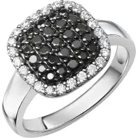 Zeeme Silber Ring 925/- Sterling Silber rhodiniert Zirkonia
